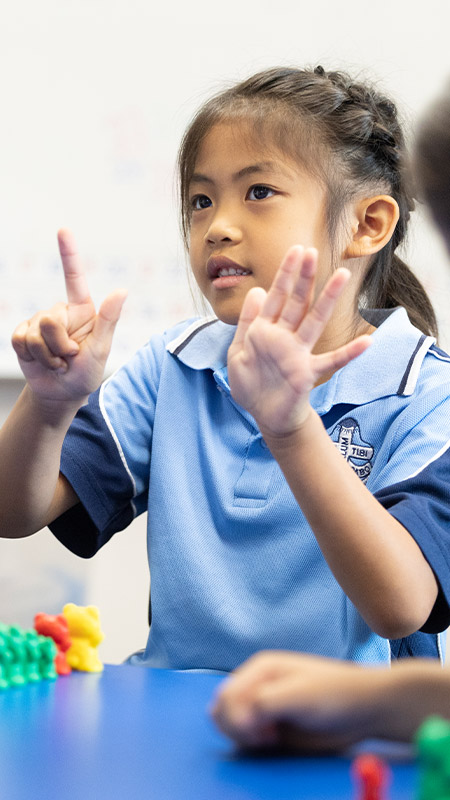 St John Vianney's Student counting numbers