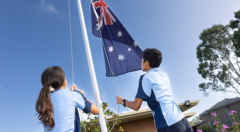 Flag raising at St John Vianney's Doonside