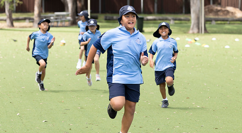 St John Vianney's Doonside students playing outdoors