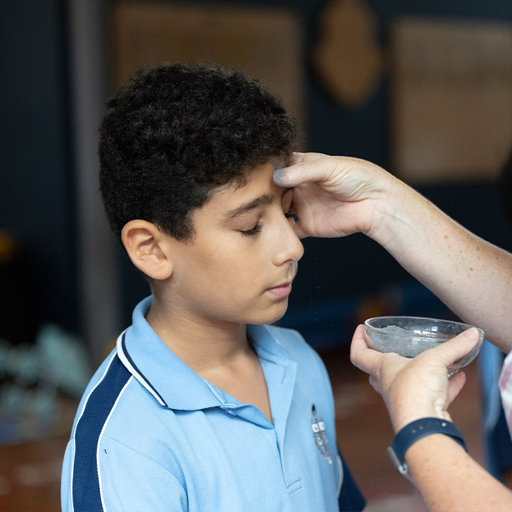 St John Vianney's Doonside student receiving ambrosian rite