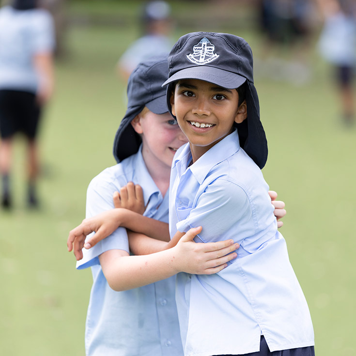 St John Vianney's Doonside students outside