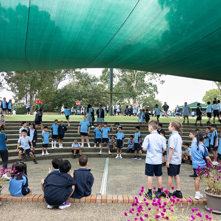 Covered outdoor learning area at St John Vianney's Doonside
